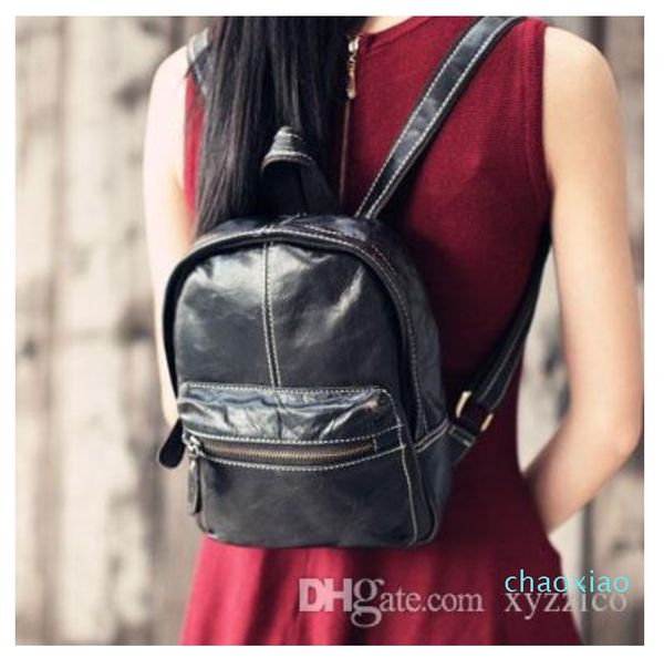 2017 new arrival women lady mini backpack real genuine first layer full grain top quality leather vintage bag
