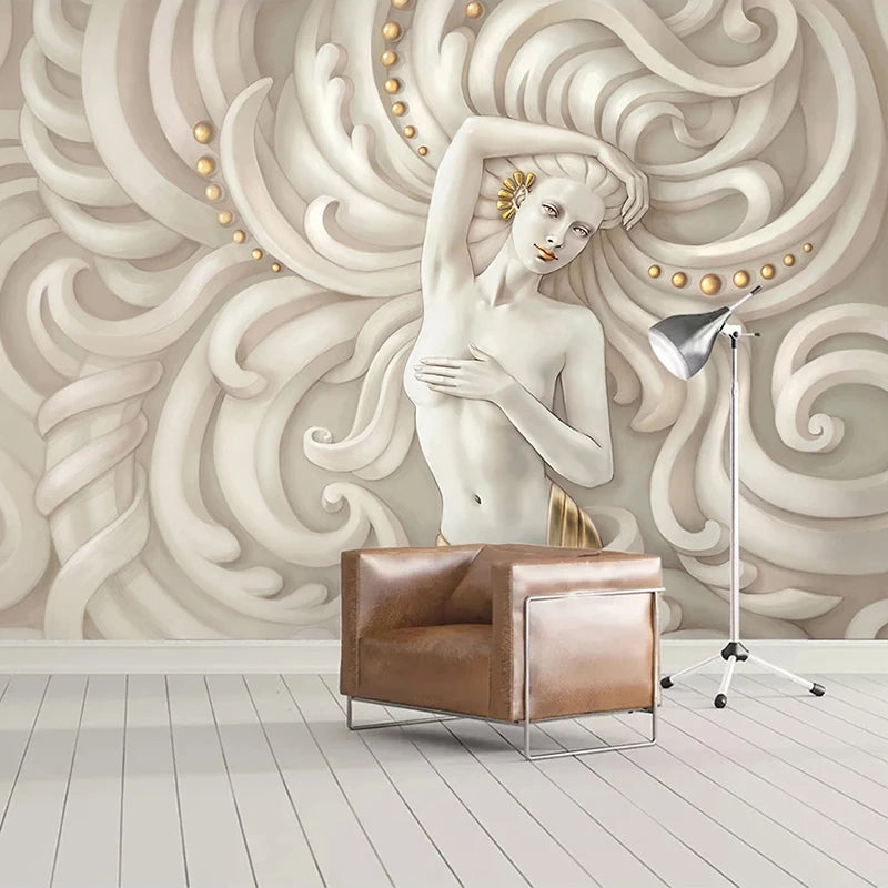 Custom Mural 3D Stereoscopic Relief Beauty Sculpture Modern Art European Style Living Room Bedroom Wallpaper