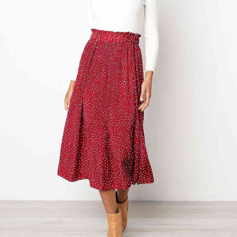 Skirts Falda midi plisada con estampado y bolsillos laterales, cintura elstica, para mujer,R36 elegante, floral de OIO0