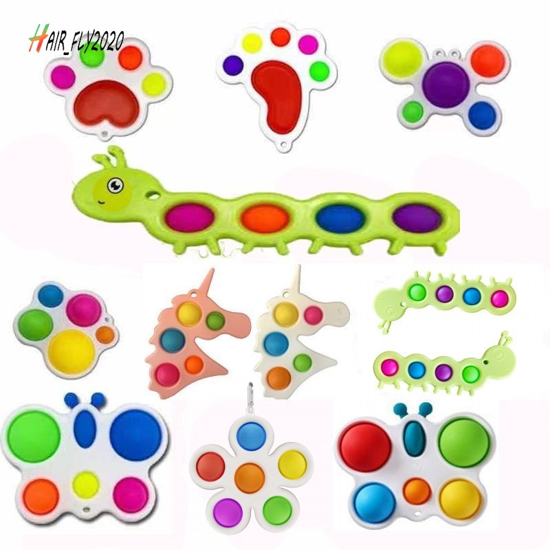 Early Educational Fidget Sensory Toys Simple Silicone Flipping Board 5 Fingers Cat Paw Dimple Bubble HJ02