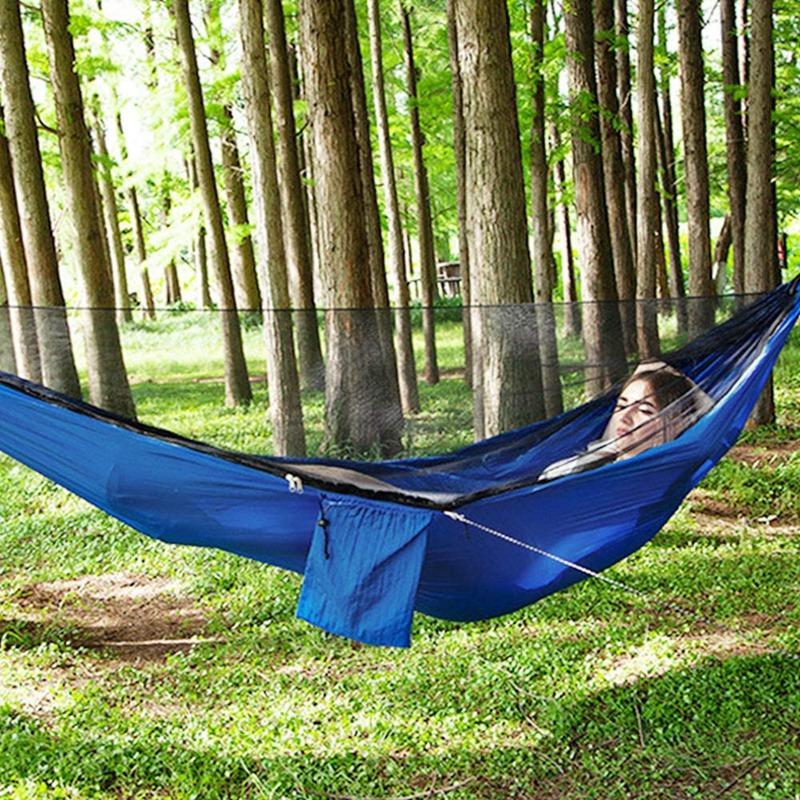 Camp Furniture MLGB Camping Hammock With Mosquito Net Nylon Double Waterproof Lightweight Portable For Backpacking Hiking Fishing