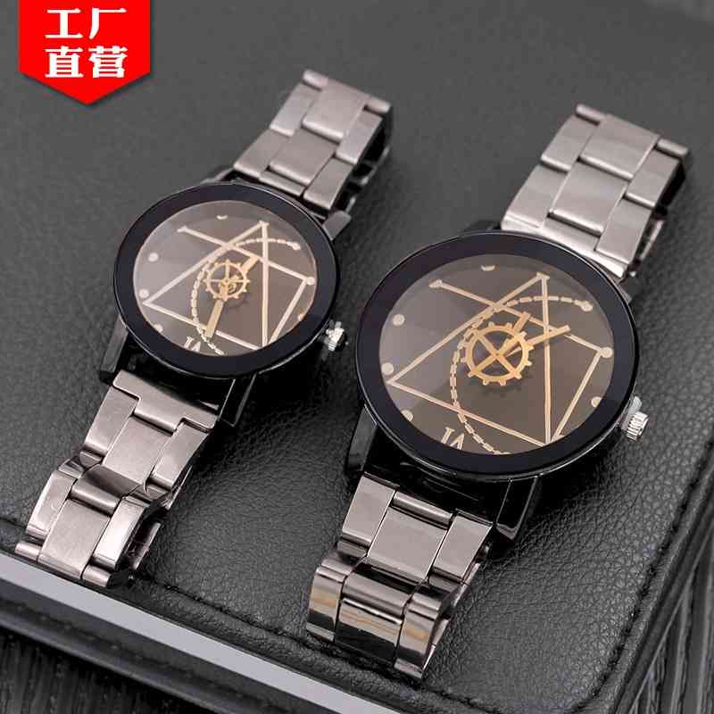 Compass turntable gear steel belt men&#039;s hot couple quartz non mechanical watch