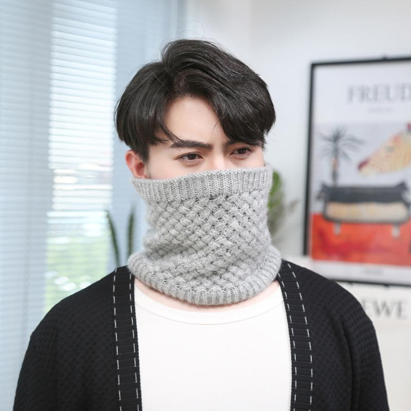 Scarves 1Pc Winter Warm Brushed Knit Neck Circle Go Out Wrap Cowl Loop Snood Shawl Outdoor Ski Climbing Scarf For Men Women