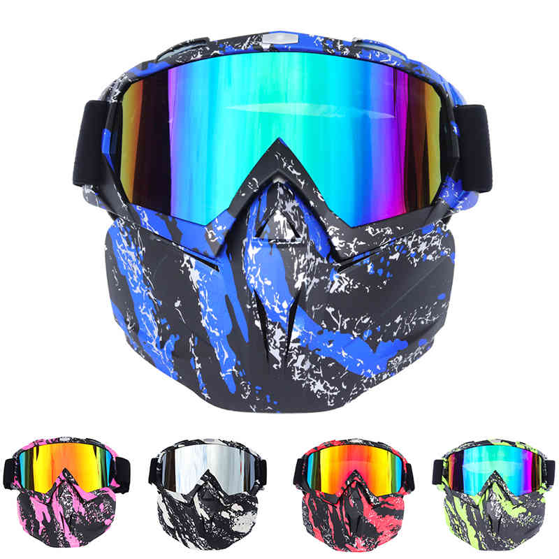Bollfo Ski Snowboard Spectacles Snow Scooter Skiing Goggles Windproof Glass Motocross Sunglasses with Moon Filter Earware