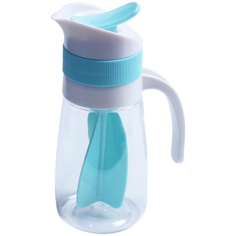 Blender Creative Salad Juice Manual Bottle Fruit Rotating Dressing Mixer Up Stirring Cup Drink Storage For Picnic(Blu