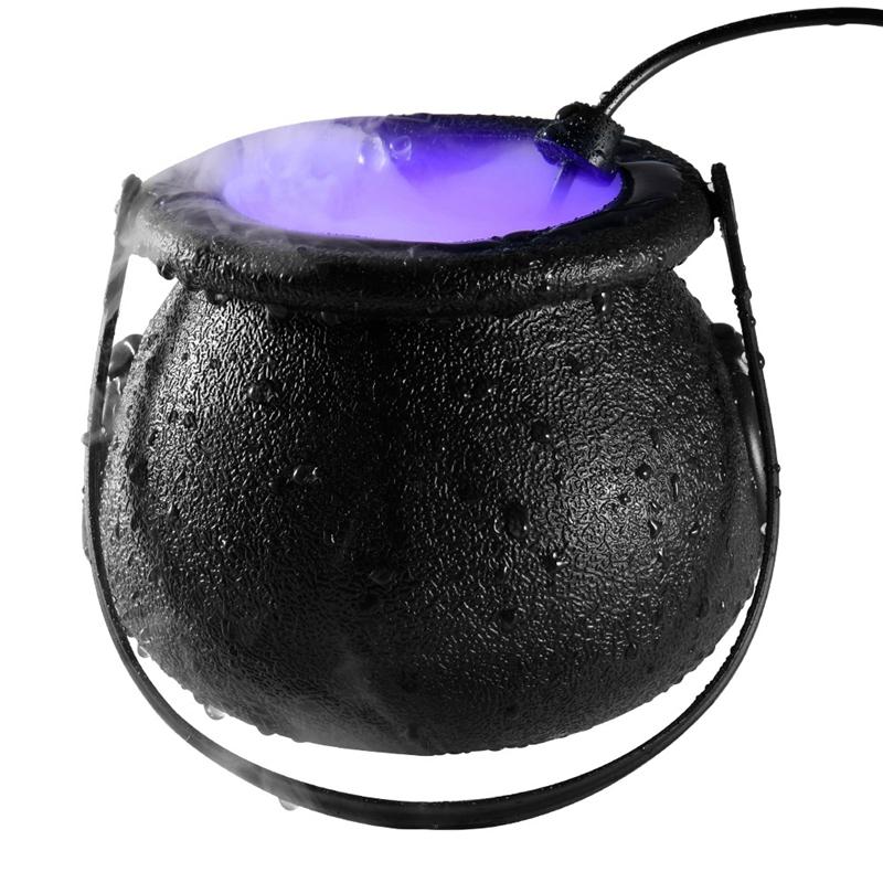 Humidifiers Halloween Witch Pot Smoke Machine LED Humidifier Color Party DIY Decorations Scene Layout Prank Toy(EU Plug)