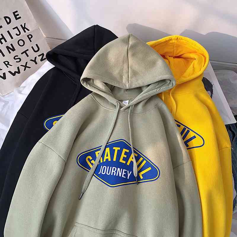 Hooded Pullover Jacket versatile loose fitting men&#039;s autumn 2020 new trend letter print youth clothes