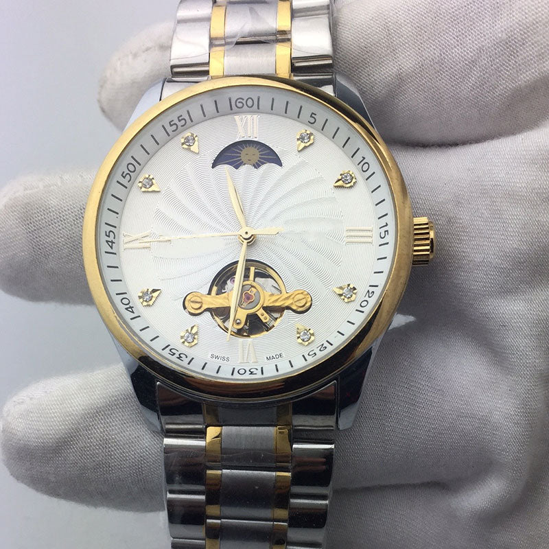 Classic Moment Beauty Automatic Mechanical Watch 40mm Hollow Waterproof Luminous Casual Business Stainless Steel Mens Watches modern