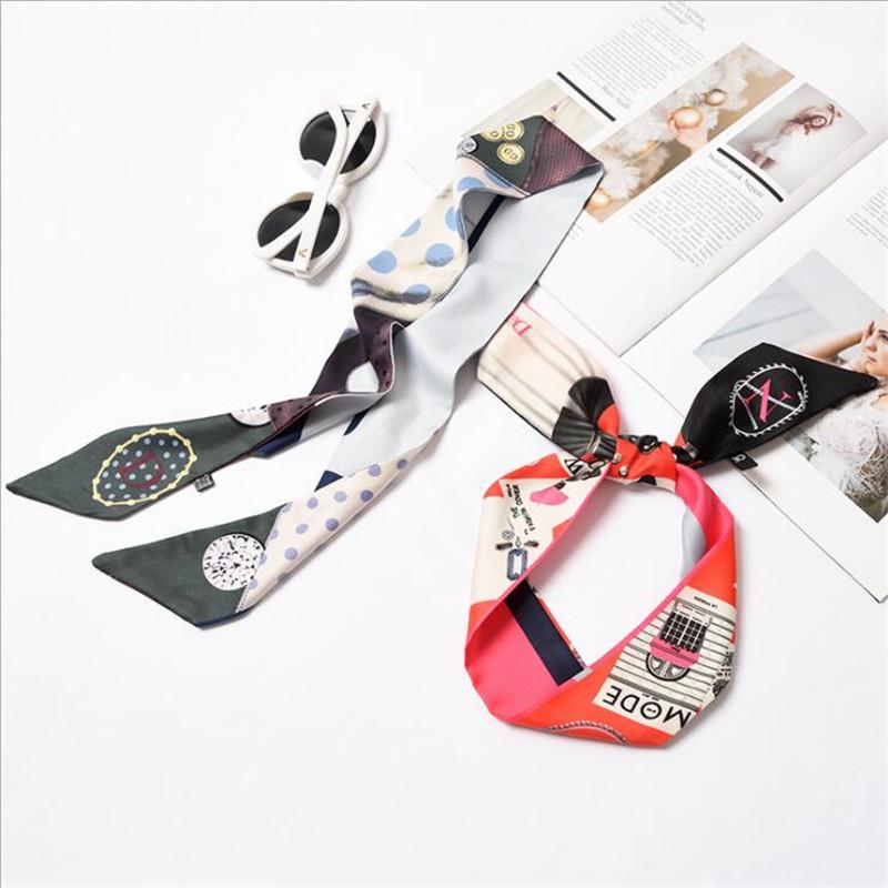 Scarves Women Bag Handle Scarf Stole Silk For Woman Multi-function Skinny Head Band Long Choker Tie Chief Wholesale