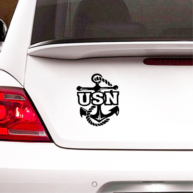 US Navy Logo Vinyl Sticker Car Window Decor , Armed Forces US Navy Laptop Decal for Apple Air - Pro Decoration