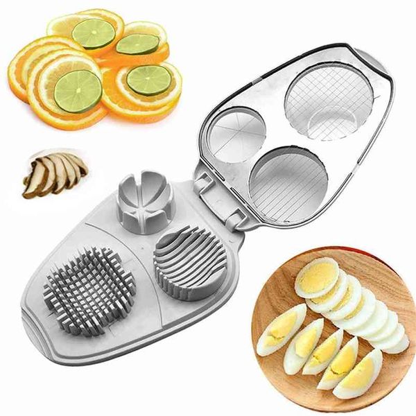 Multi-function Slicer Avocado Kitchen Tool Egg White 3 in 1 Manual Household Dicer Stainless Steel Practical 210423