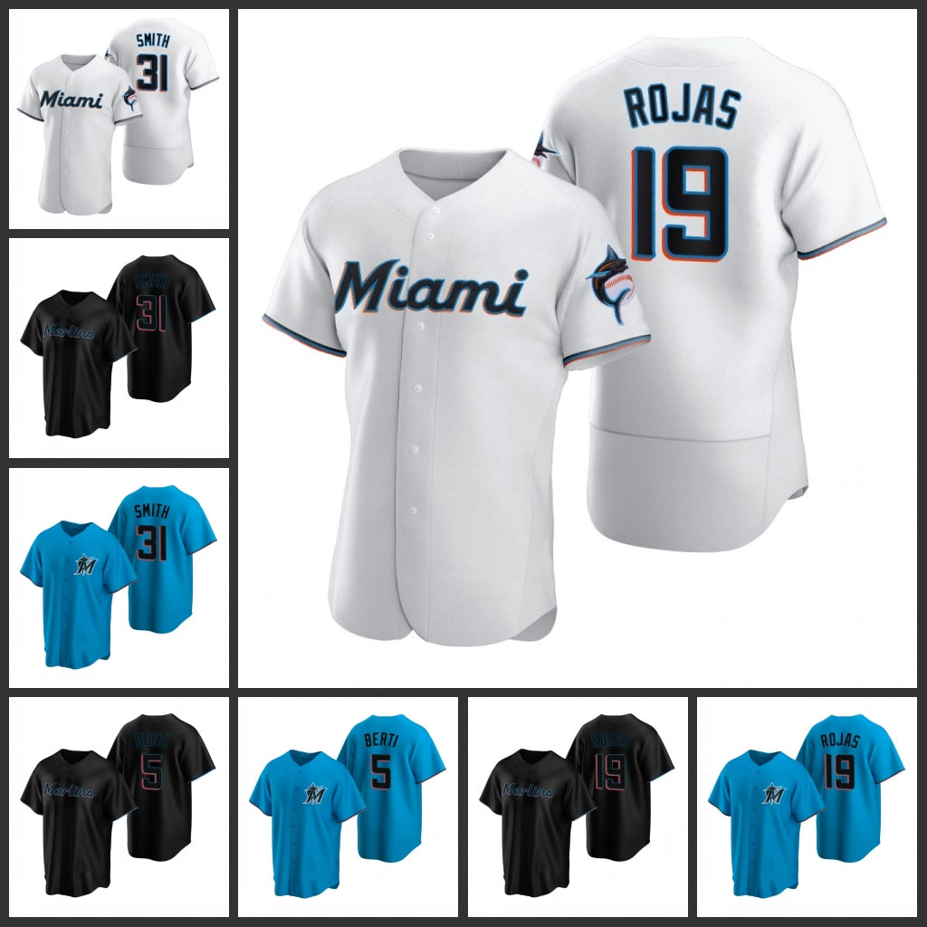 Miami&#13;Marlins&#13;Men Miguel Rojas Caleb Smith Jon Berti Women Youth Jersey
