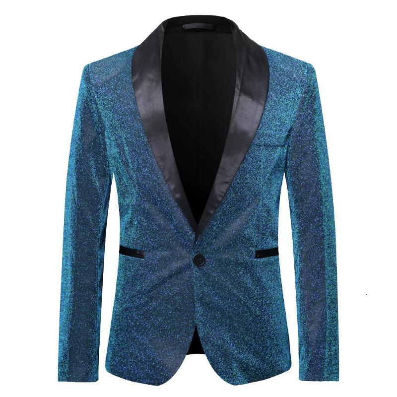 Men&#039;s & Glitter Party Men Jacket Slim Fit Mens Suits Long Sleeve Single Breasted Blazers for Males