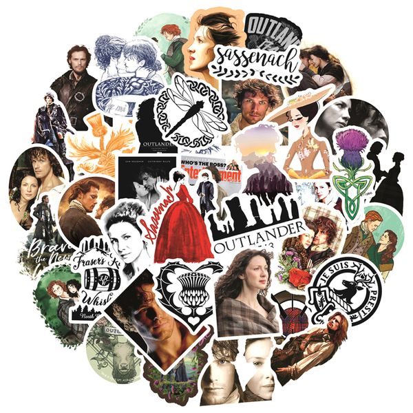 50pcs-lot Classic TV Show Outlander Stickers For Motorcycles Water cups Furniture Children&#039;s toys Luggage Skateboards Box