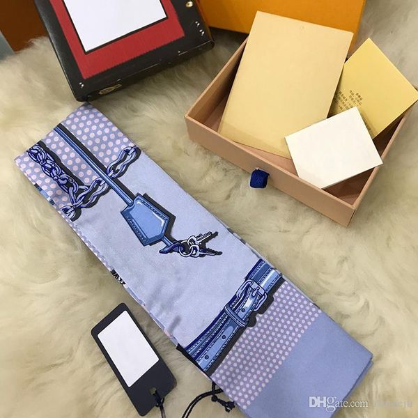 2021 New High-end woman Fashion Designs Tied Bag Scarf ladies Small Bow Ribbon Headscarf Silk Scarves Wrap JNSCF