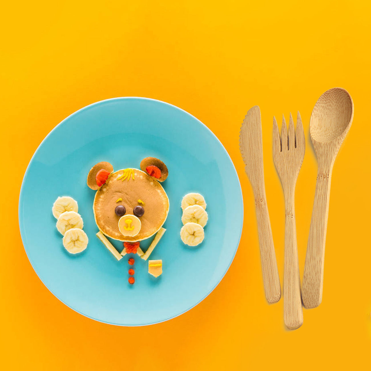 Eco-Friendly Bamboo Cutlery Set of Utensils with Reusable Bamboo Spoon, Fork, Knife, and Reusable Straw Cleaner For Travel