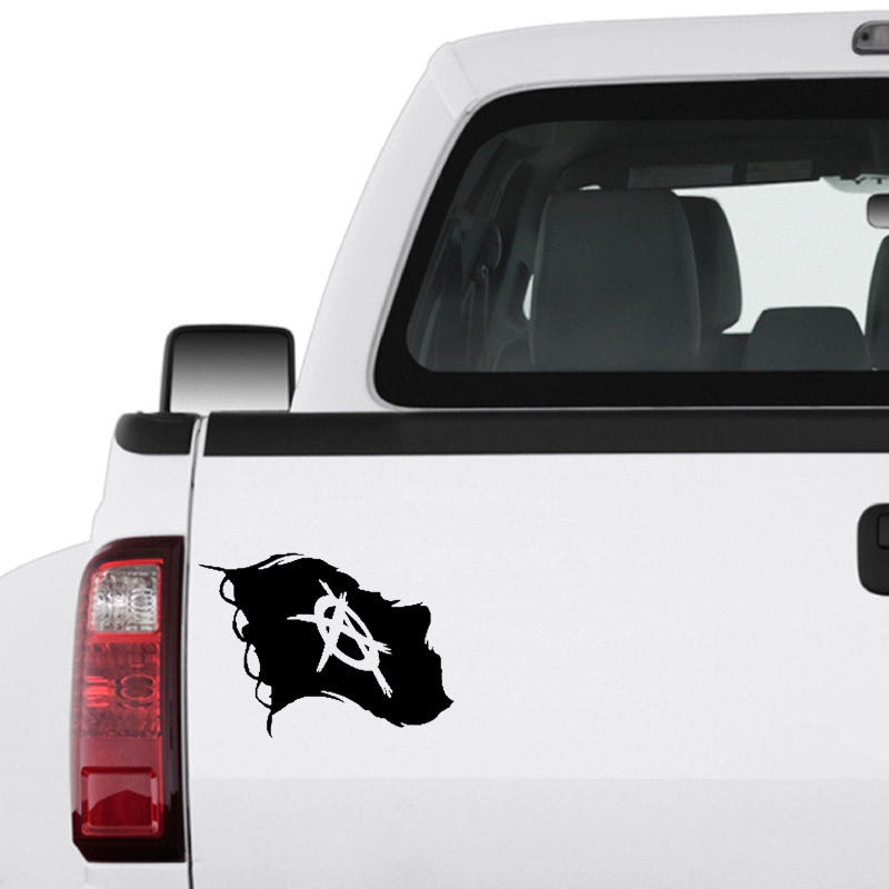 13.2CM*9.5CM Fashion Anarchy Flag Vinyl Car-styling Decal Car Sticker Black