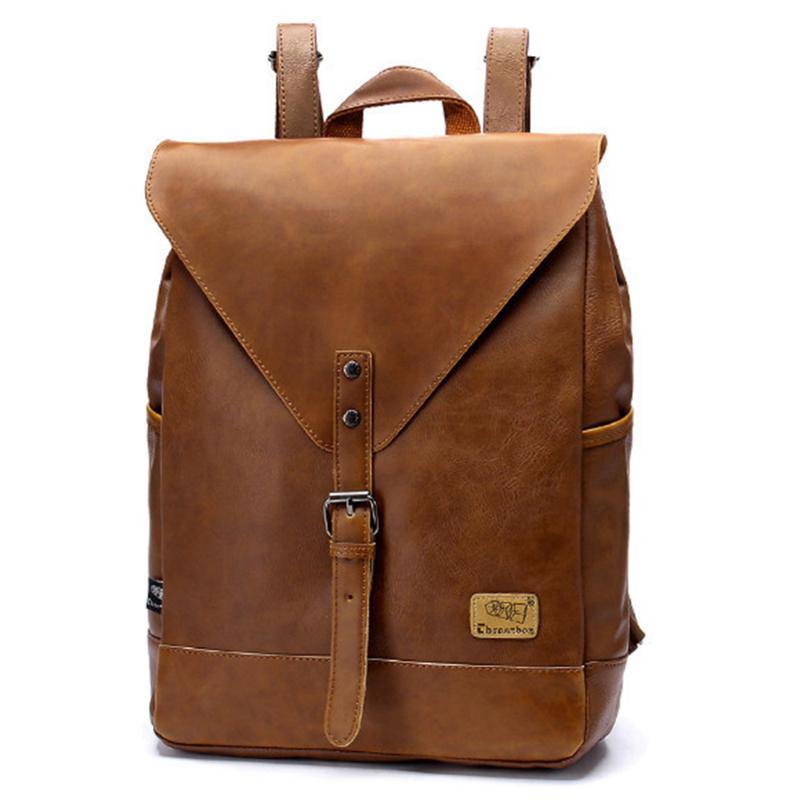 Men&#039;s Three Box Backpack, Youth Leather Schoolbag, Waterproof, Sports Books Backpack