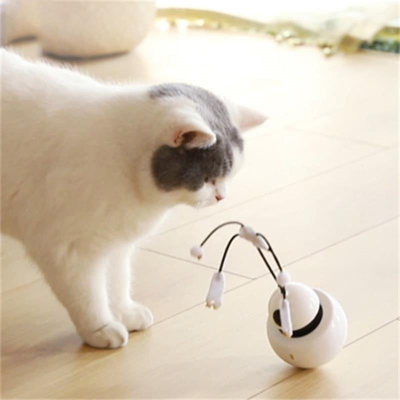 Cat toy tumbler electric automatic funny cat stick feather bite resistant interactive educational kitty toy