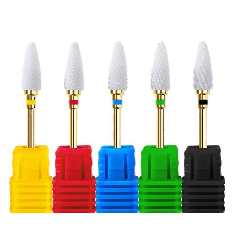 3-32 inch Ceramic Nail Drill Bits Set Pro Coarse Medium Fine Grit Manicure Drill Bits with Brush Electric Nail File Ceramic