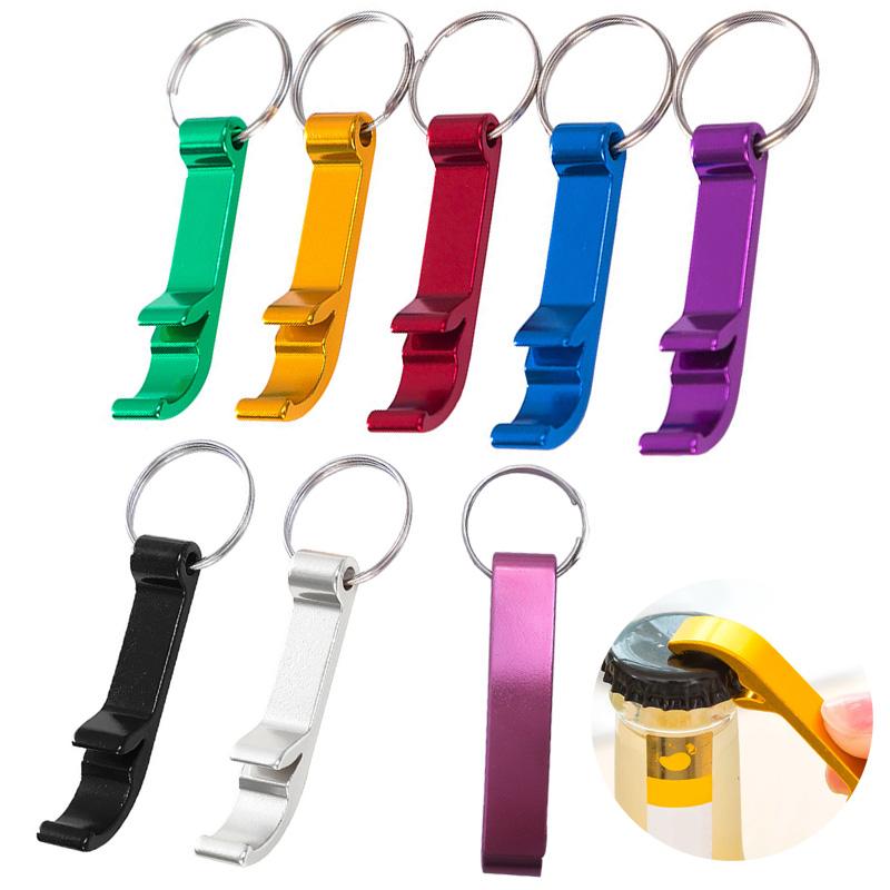 Portable 4 In 1 Bottle Opener Key Ring Chain Mini Beer Bottle Opener Aluminum Alloy Kitchen Keychain Metal Beer Bar Tool DHL Free