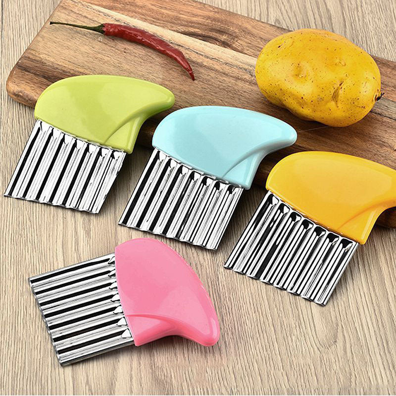 1PC Potato Cutter Wavy French Fries Cutter Stainless Steel Potato Slicer Vegetable Chopper Veggie Slicer Kitchen Gadgets Cutter