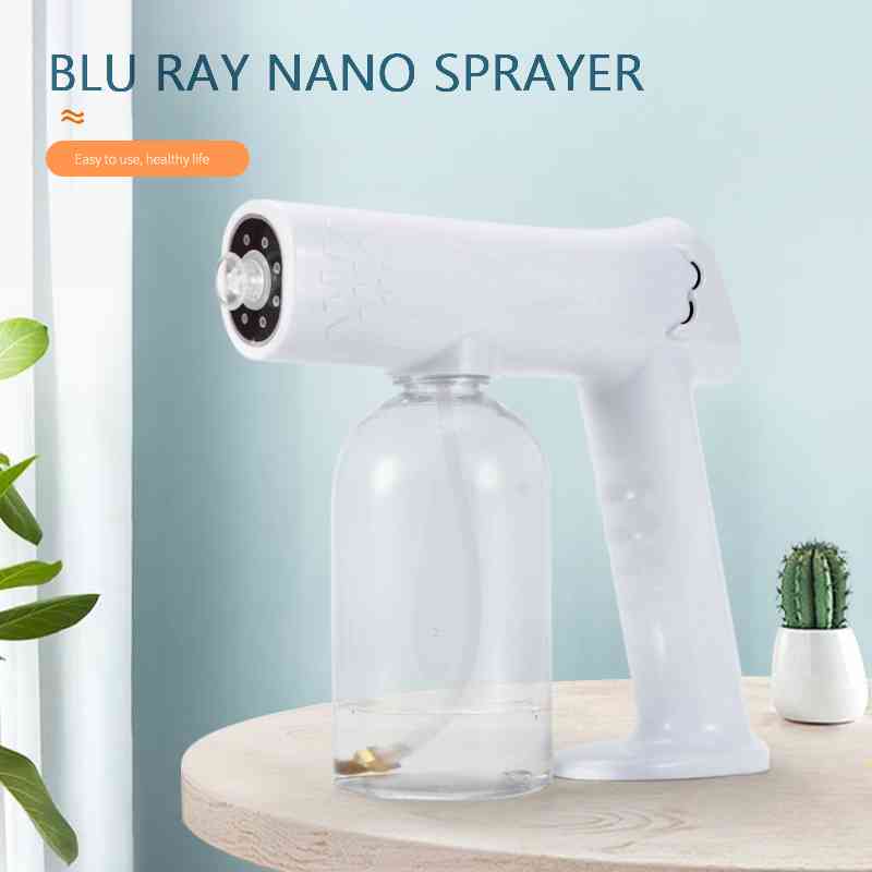 800ML Disinfectant Sprayer Wireless Household Nano Blue Light Steam Spray Disinfection Sprayer Gun USB Charging Touch Screen