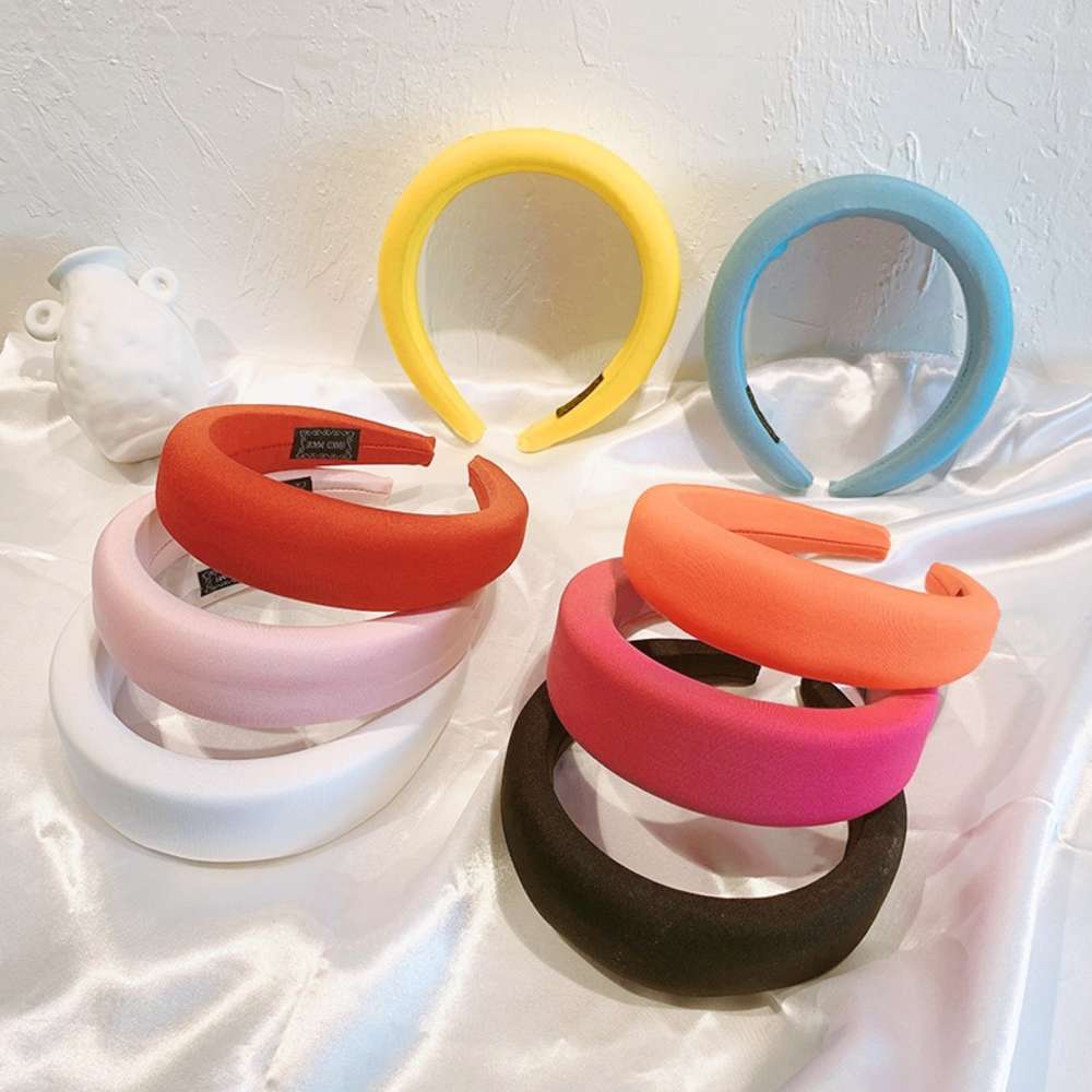 Ins sponge ring hairband candy head buckle net red same multi color handmade headdress wide brim