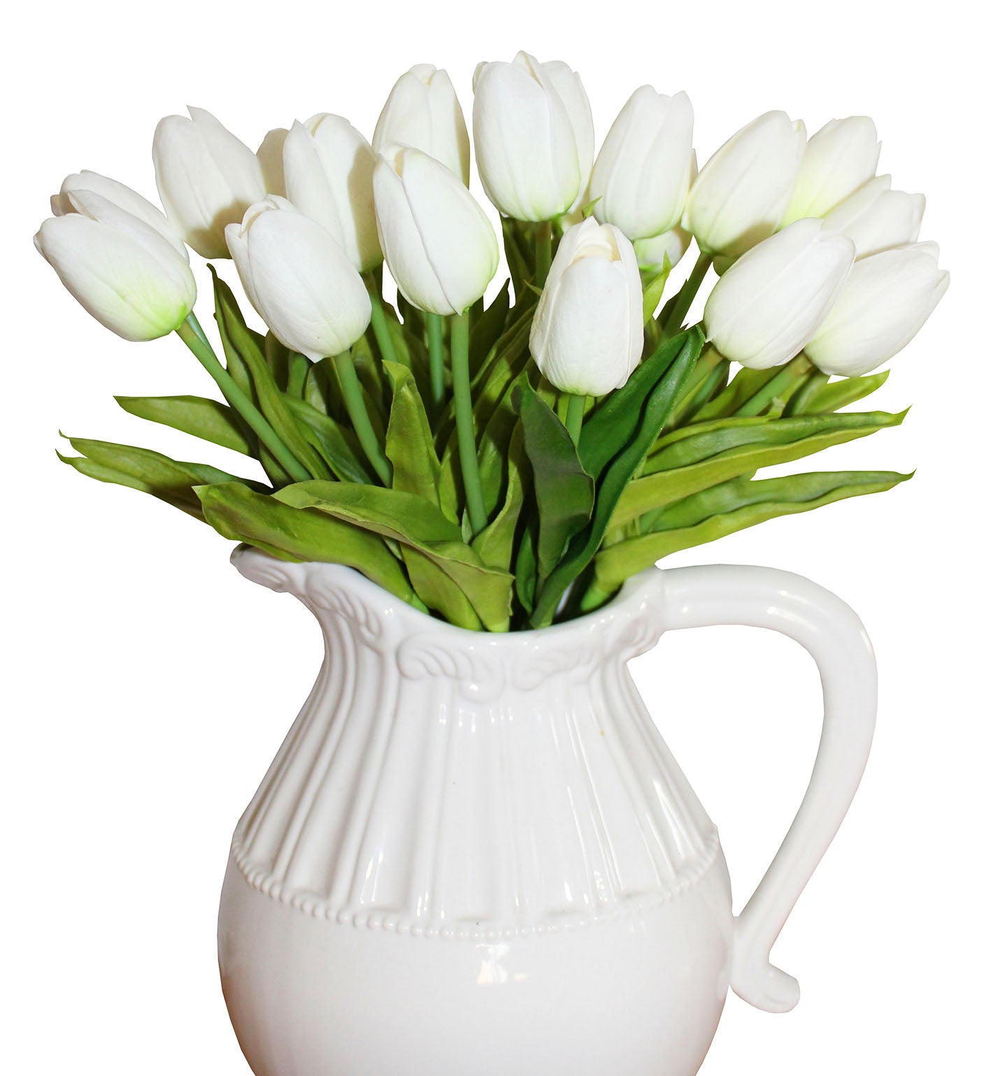 10pcs Mini Tulips Artificial Flowers Real Touch Wedding Bouquet Home Party Centerpieces Table PU Fake White Flower Silk In Vase