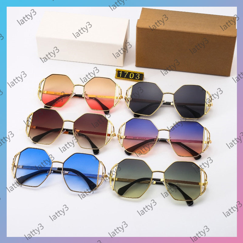 Women Mens Designers Sunglasses with box Alloy Full Frame Fashion Glasses Polarizing Antireflection Luxury Designers Glasses UV Proof