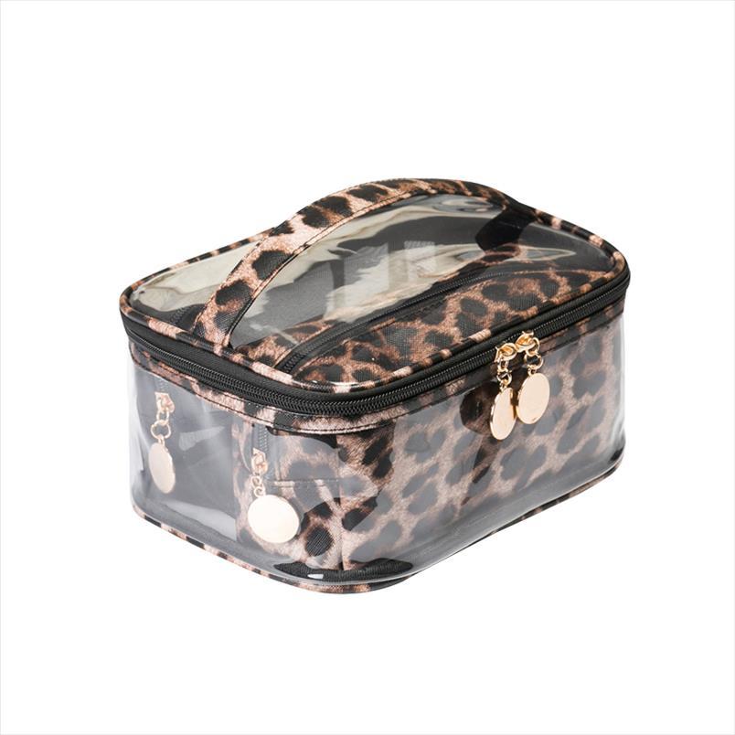 Ladies Leopard Pvc Cosmetic Bag Travel Waterproof Beauty Makeup Toiletry Storage Case Lipsticks Holder Organizer Accessories