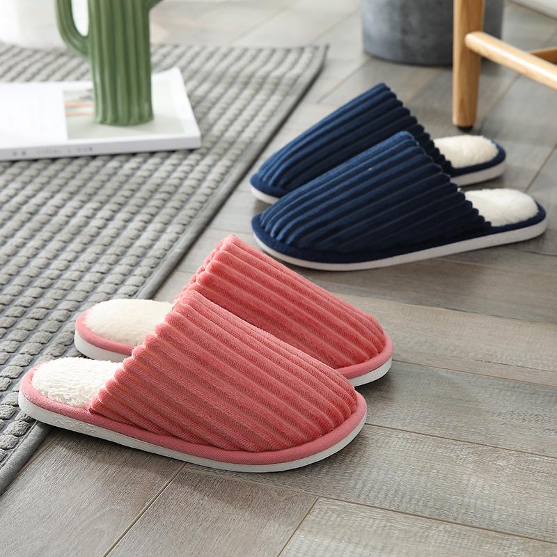Fashion Ladies Slippers, Household Autumn And Winter Cotton Indoor Non-slip Plush Warm Shoes Slippers Women