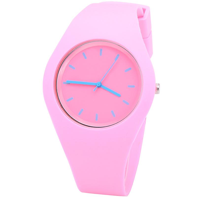 Woman Fashion Casual Silicone Strap Quartz Watch Candy-colored Jelly Ladies Dress Wristwatch Female Wristwatches