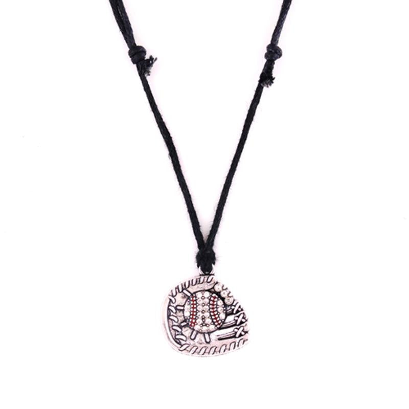 Pendant Necklaces Sport Baseball Softball Migloves Wax Rope Accessories Women Necklace
