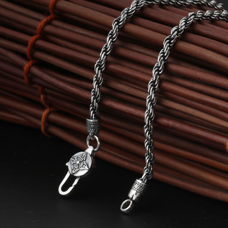 Pendant Necklaces Fashion Necklace For Men 925 Sterling Silver Jewellery Vintage Personality Overbearing Rope Jin Gangchu SilverChain