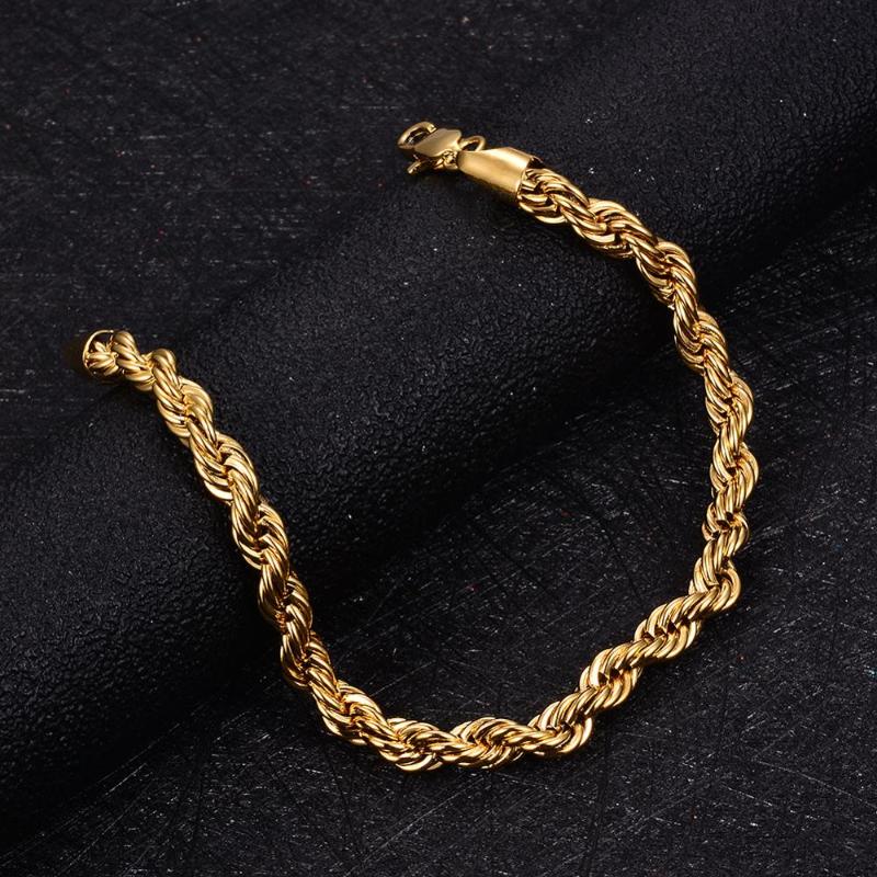Link, Chain WANDO Link Bracklets For Men Gold Color Men&#039;s Vintage Bracelet Bangles Jewelry Gifts Handsome Drop #1