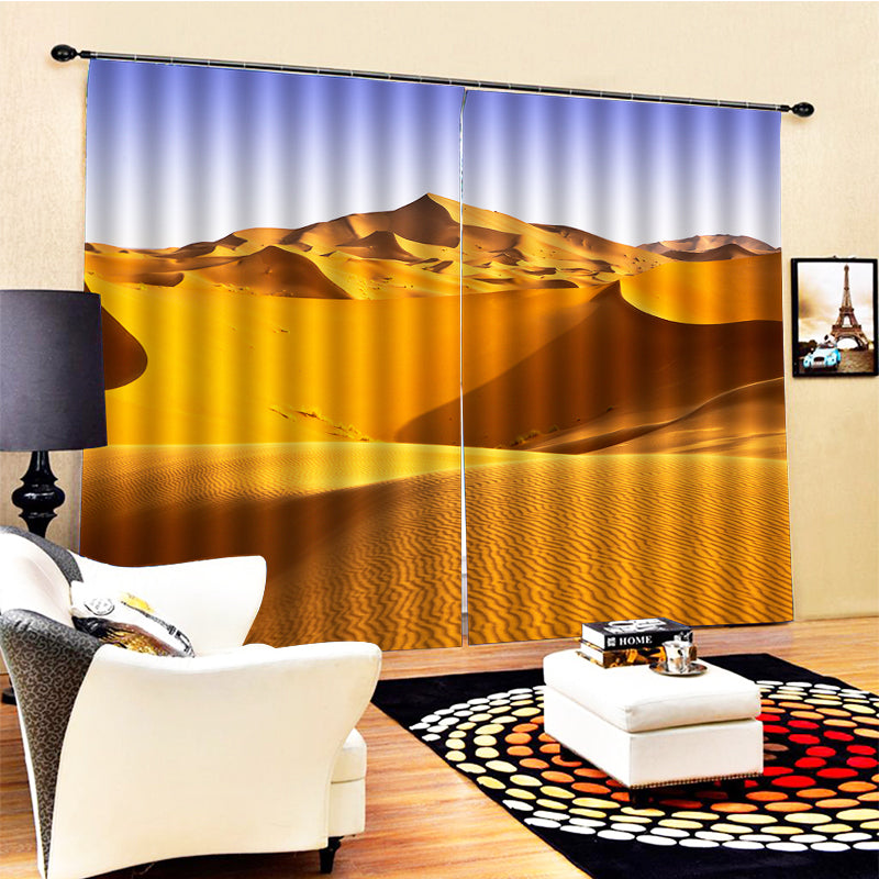 Luxury 3d curtain Desert curtains Window Living Room Bedroom windproof thickening blackout fabric