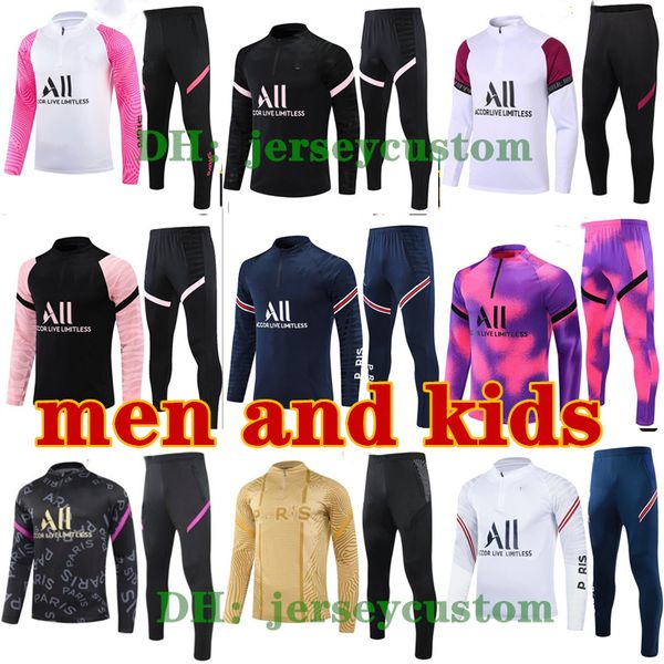 2021 2022 men soccer jersey training paris maillot de foot CAVANI VERRATTI Survetement football tracksuit shirts jordam soccer TRACKSUIT jog