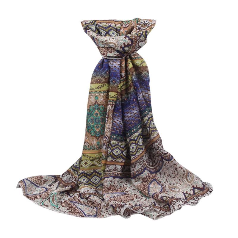 Bandanas Winter Scarves Automn Women&#039;s Long Soft Wrap Shawl Chiffon Print Scarf Plus Size Female Sunscreen Beach Towel Hijab #0815