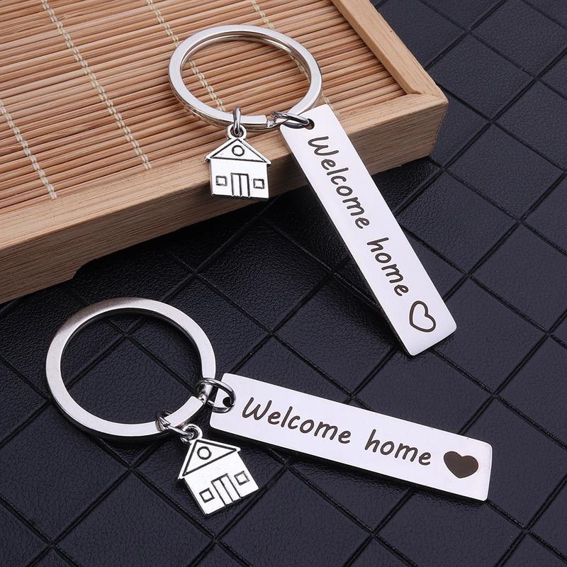 Keychains Keychain Man Welcome Home Key Chain Women House Ring For Pants Pendant Cute Kids Holder Jewellery Alloy Brelok
