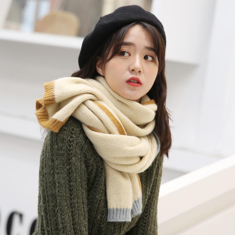 Bandanas Women Cashmere Wool Scarves Shawls Knitted 2021 Winter Scarf Soft For Warm Female Poncho