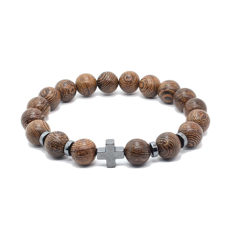Link For Womens Constantine Cross Bead Wooden Mens Gift Fashion Jewelry On Hand Chian Men Accessories PunkLink Chain