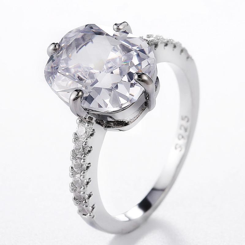 Wedding Rings CAOSHI Luxury Ring For Women Silver Color Inlaid Large Cubic Zirconia Fashion Valentine&#039;s Day Gift