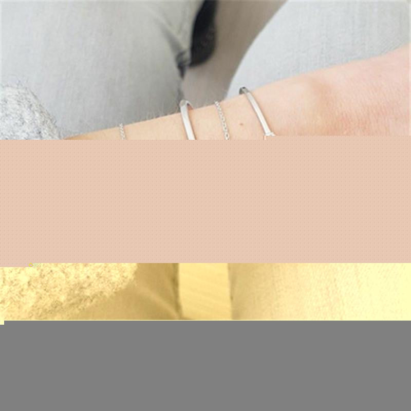 Link, Chain Summer Fashion Bohemian Bracelet Vintage Silver Moon Geometric Pattern Temperament Jewelry Gifts Adjustable