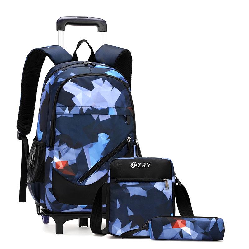 School Bags Kids Wheeled Backpacks Removable Children With 3 Stairs Boys Girls Trolley Schoolbags Luggage Book