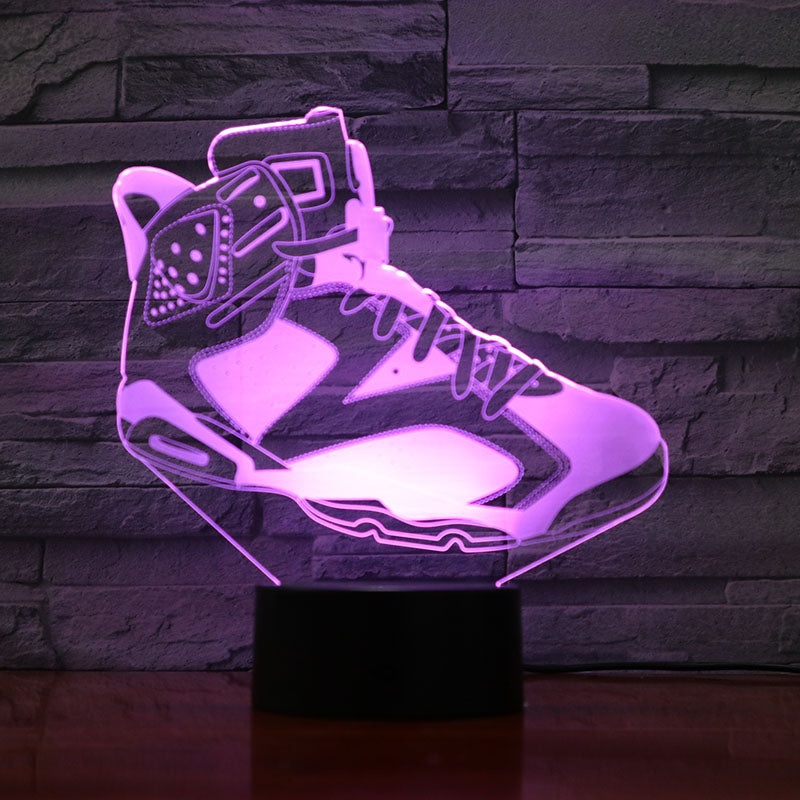 Sneakers 3D Desk Lamp LED Night Light USB Nightlight Color Changing Atmosphere Party Club Home Decor Gift for Basketball Fans