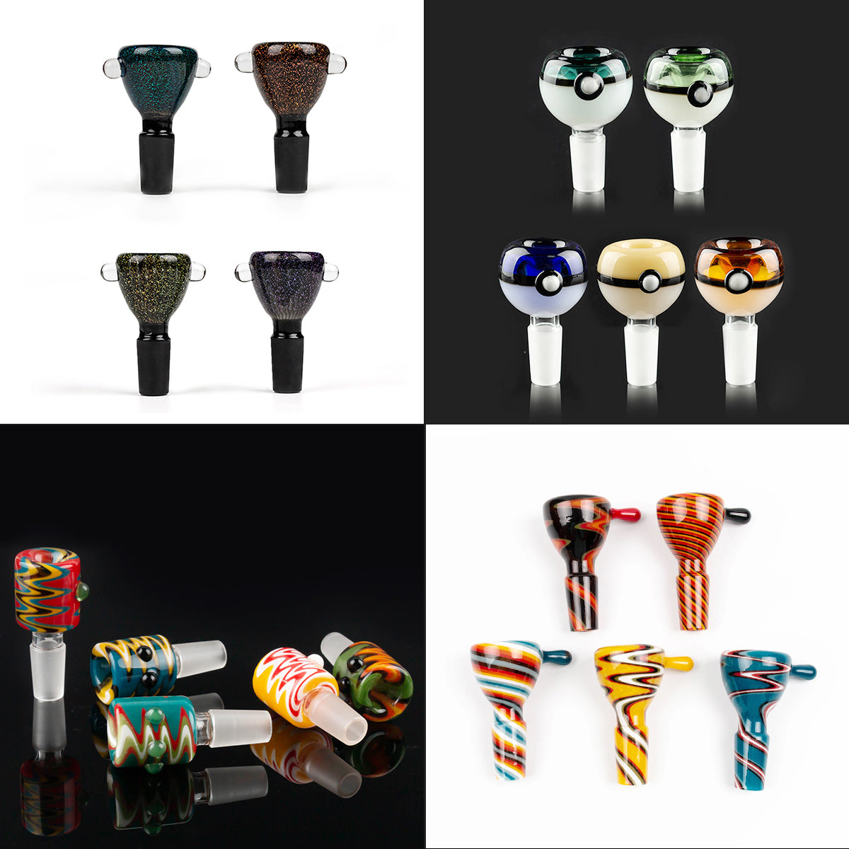 Wholesale 14mm bowl and 18mm Male glass bowl With flower Snowflake Filter bowls For Glass Water Bongs bongs smoking bowls