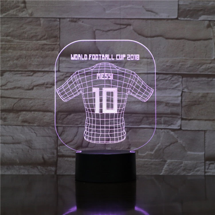 Football Superstar Night Light 3D LED Nightlight USB Powered Desk Lamp Kids Room Decor Bluetooth Base Birthday Gift Soccer Fans