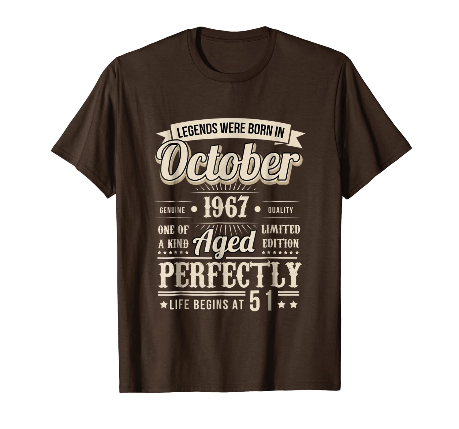 Legends Were Born In October 1967 51st Birthday Gift Shirt