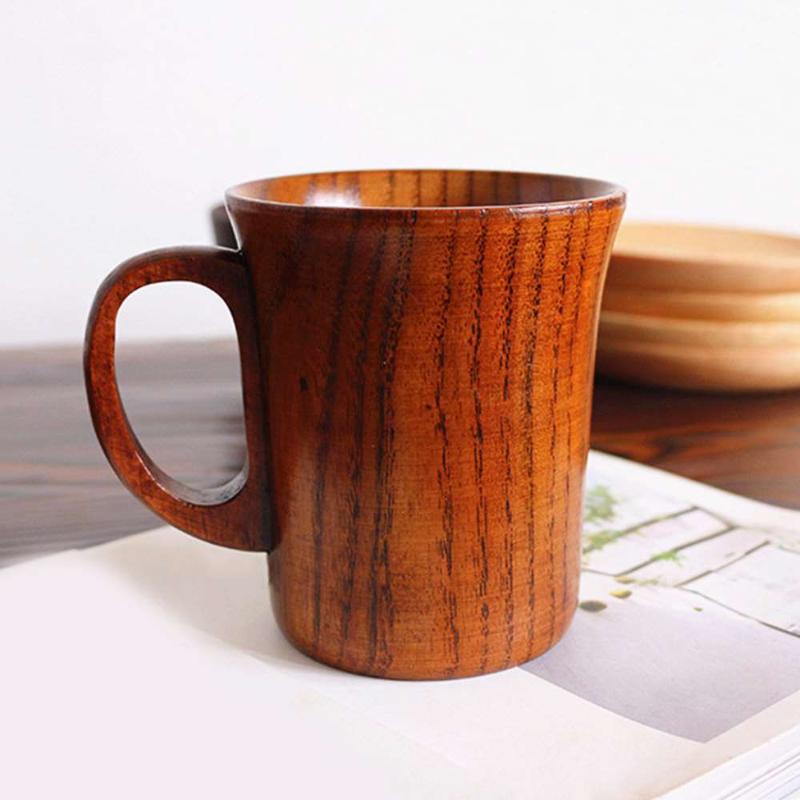 Mugs Handmade Milk Coffee Beer Drinking Wood Creative Jujube Water Tea Cup 400ml Kitchen Supplies